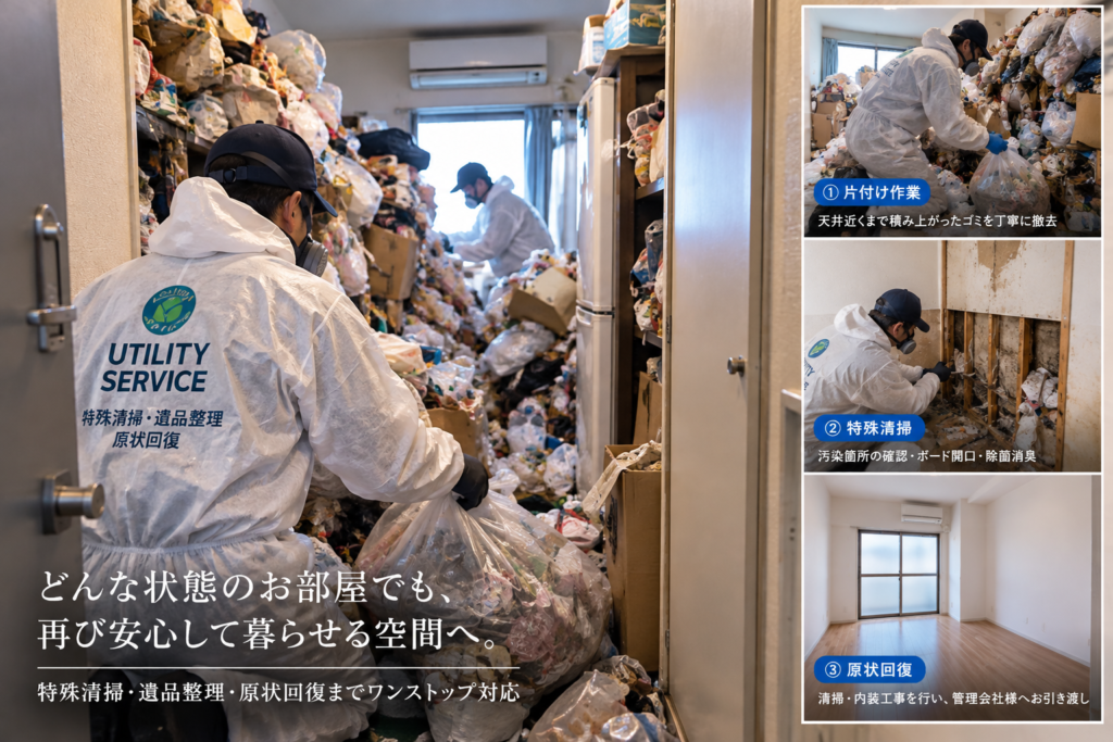 特殊清掃作業 ゴミ屋敷 麻生区